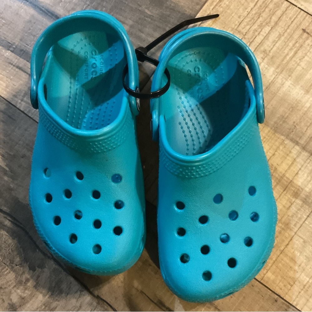 Crocs Classic Dark Teal Blue Green Slip On Clogs Toddler Size C 9 shoes